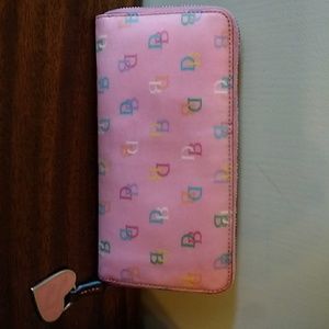 Dooney & Bourke Pink Signature Zip Wallet